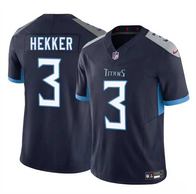 Men & Women & Youth Tennessee Titans #3 Johnny Hekker Navy 2025 F.U.S.E. Vapor Limited Stitched Jersey